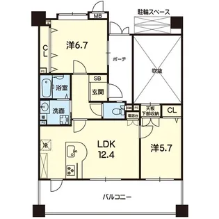 コアマンションフェスティオ平成 503号【5階】の間取り