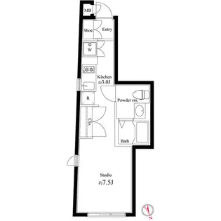 La Perla Sendagaya【3階】の間取り