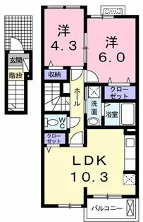 フェリースII【2階】の間取り