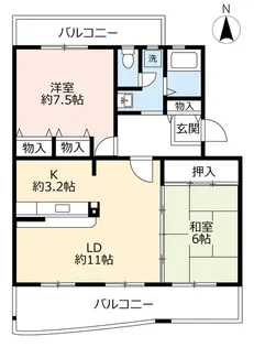 UR東山台ハイツ【4階】の間取り