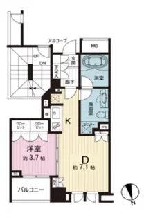 シティハウス東京新橋【2階】の間取り