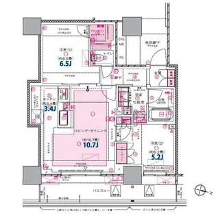 プラウドタワー郡山【8階】の間取り