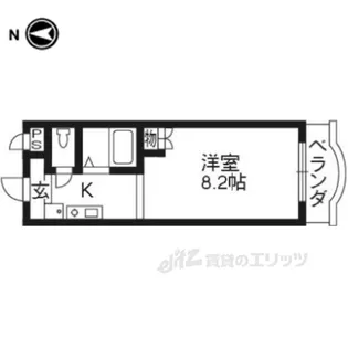 リュミエ京田辺【1階】の間取り