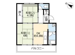 UR寝屋川【3階】の間取り