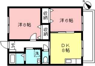 パルウエスト【1階】の間取り