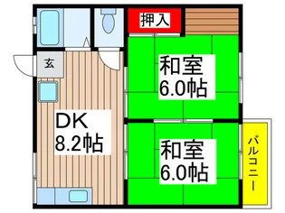 ハイツ大神宮【2階】の間取り