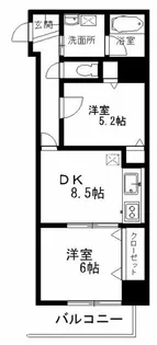 アウローラ浅草【2階】の間取り