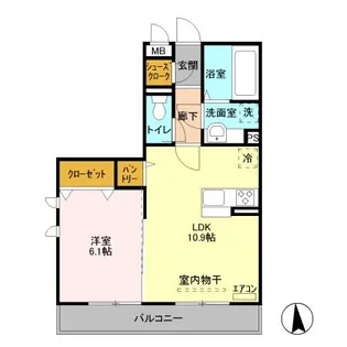 ゼピュロス学園の森B【3階】の間取り