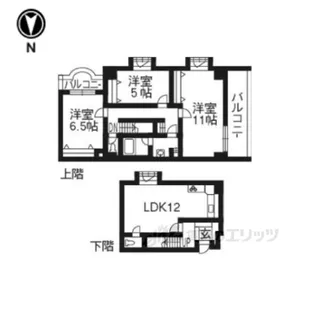 レヴィア北白川【5階】の間取り