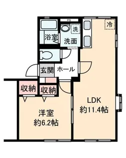 シティハイムFIK B棟【1階】の間取り