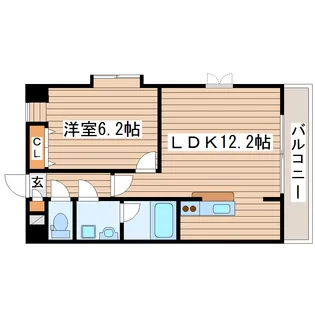 しゃとれ西中田【2階】の間取り