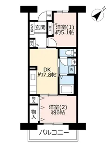 URルゼフィール武庫川第2五番街【2階】の間取り