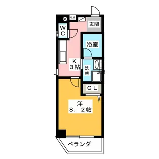 スカイコート阿由知通【2階】の間取り