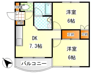 フラット穂留壽【2階】の間取り