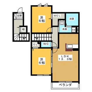 メルベーユ 中橋【2階】の間取り