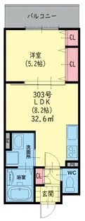 クリエオーレ菱屋西【1階】の間取り