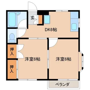 サニーハイツ高品【2階】の間取り
