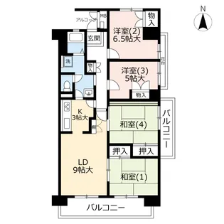 UR港北ニュータウンサントゥール中川【4階】の間取り