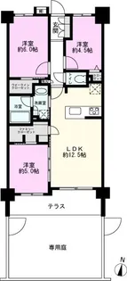ベルジュール大宮【1階】の間取り