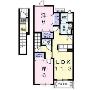 カーサ;メリディオナールセレノ【2階】の間取り