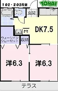 メナーはた【2階】の間取り