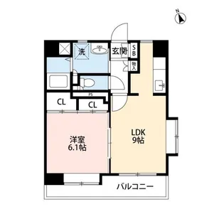 VINCENTE黒髪【3階】の間取り