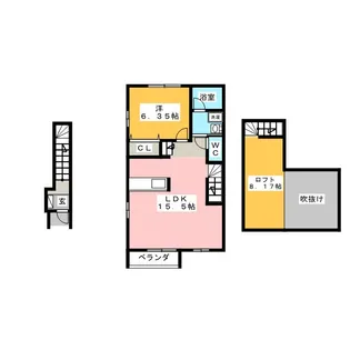 ブランキューブ 蜂屋【2階】の間取り