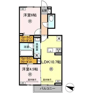 ロイヤルタウン長瀬町A【1階】の間取り