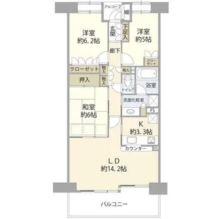 小石川後楽園パークハウス【7階】の間取り