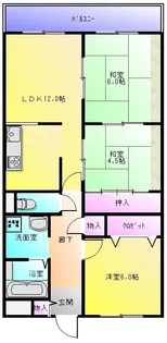 グランヴィラ八尾【2階】の間取り