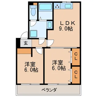 レジデンス光琳【4階】の間取り