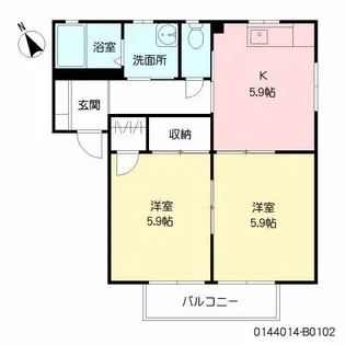 メゾン白水 B棟【1階】の間取り