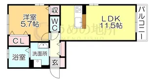 ブレイティア【1階】の間取り