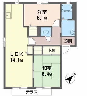 メゾン片山B棟【1階】の間取り