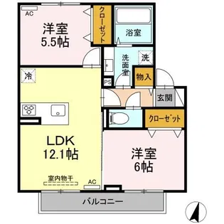 セジュール ソネ【2階】の間取り