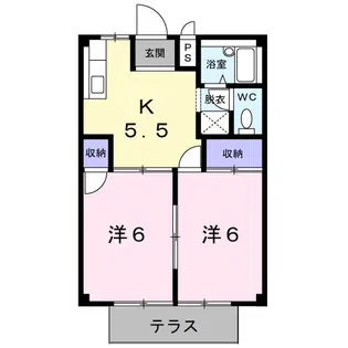 シティハイツゆたかA【1階】の間取り