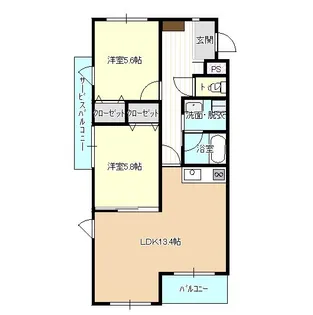 ウエストプレイスTOYO【2階】の間取り