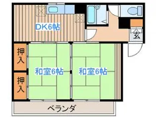 四海楼ハイツ【3階】の間取り