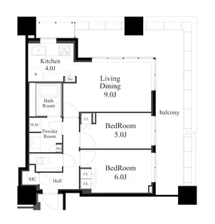 白金ザ・スカイ East【19階】の間取り