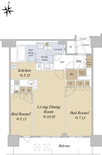 ザ・ファインタワー梅田豊崎【23階】の間取り