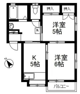 美真ハイツ【2階】の間取り
