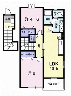 コスモハイツ【2階】の間取り