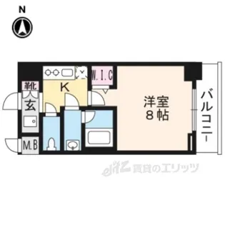 エステムコート京都西院【2階】の間取り