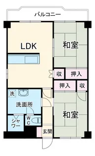レジデンスイシハン【4階】の間取り