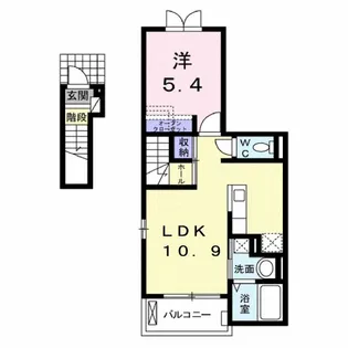 広島県福山市新涯町2【アパート】の間取り