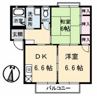 コーポ瀬戸見【2階】の間取り