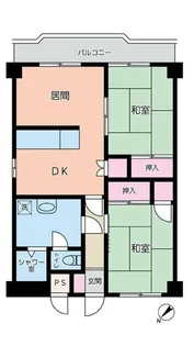 レジデンスイシハン【4階】の間取り
