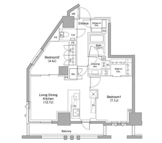 ザ・パークハビオ碑文谷【8階】の間取り