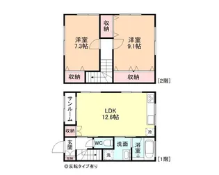 Aqua garden C棟の間取り