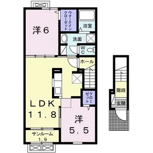 プレジール2号館【2階】の間取り
